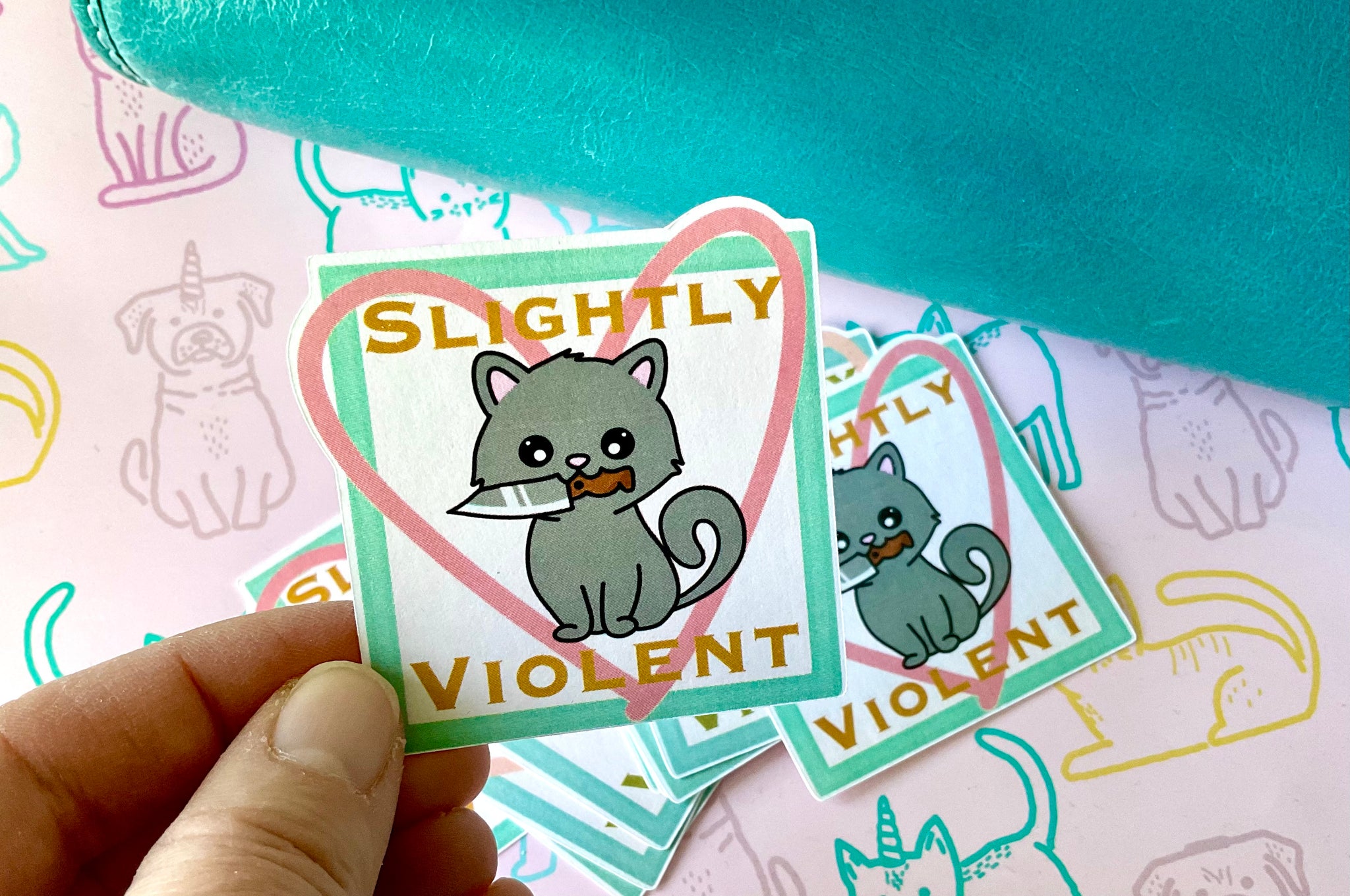 Slightly Violet Cat Sticker Flake