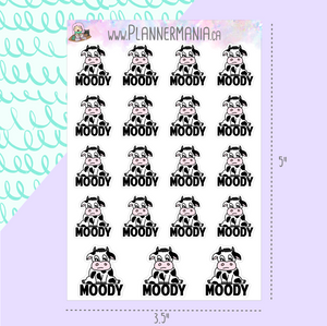 Moody Cow Stickers