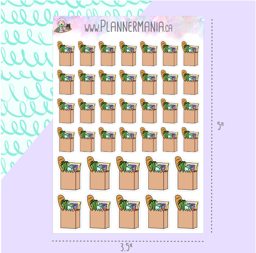 Grocery Bag Planner Stickers