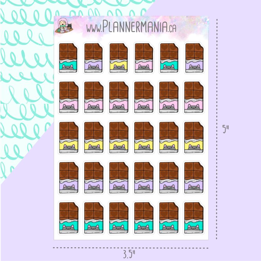 Chocolate Bar Candy Bar Stickers