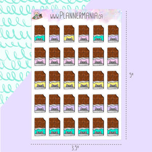 Chocolate Bar Candy Bar Stickers