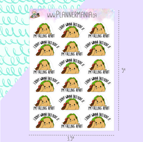 Don't Wanna Taco Bout It Planner Stickers