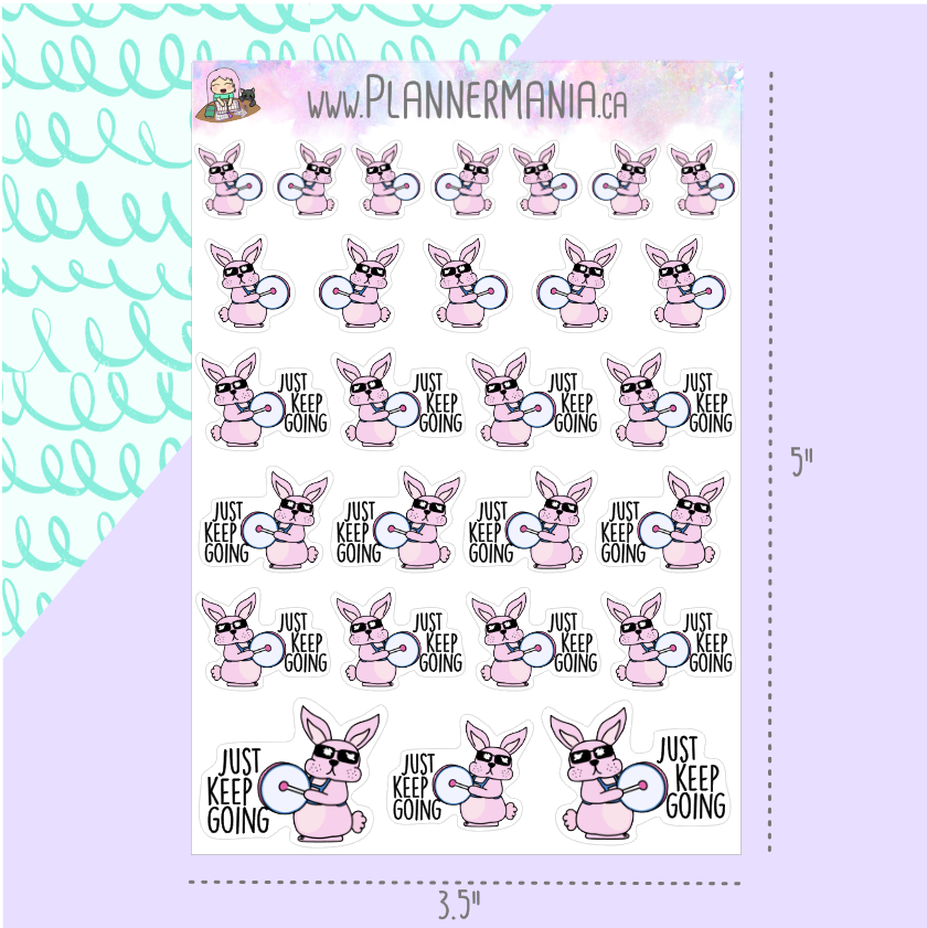 Energetic Bunny Stickers