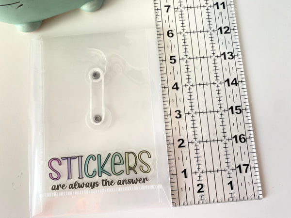 Sticker Pocket with String Closure