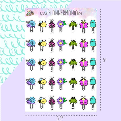 Spring Tiny Paperclip Stickers