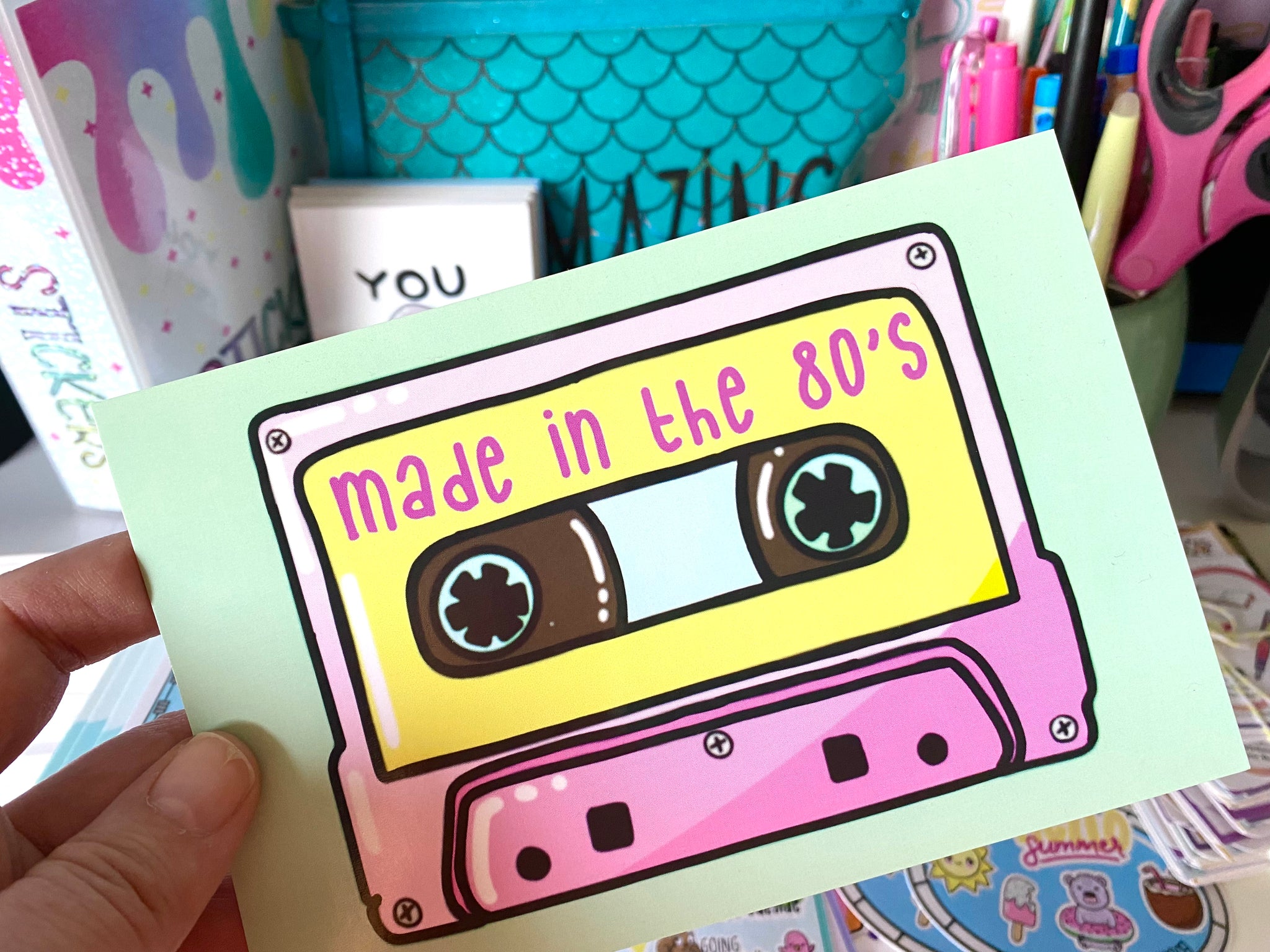 Made in the 80's Cassette Tape Post Card