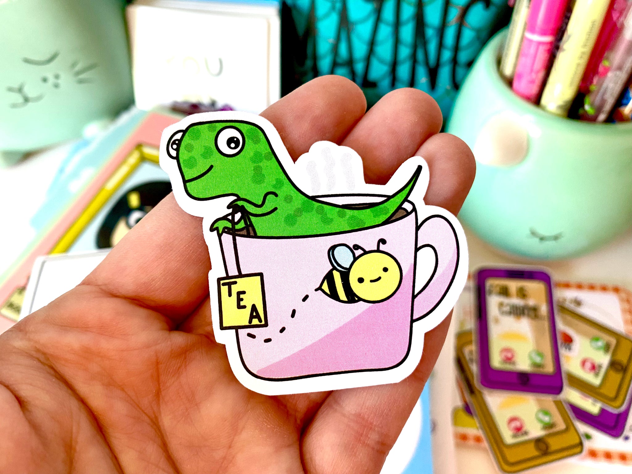 Tea Rex Sticker Flake