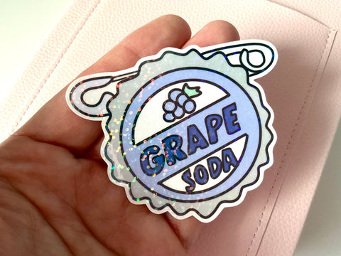 Grape Soda Badge Sticker Flake - Holo or Matte