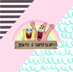 Sponge Bob and Patrick Sticker Flake - Holo or Matte