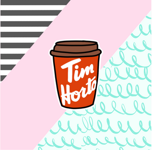 Tim Horton's Cup Die Cut Sticker Flake